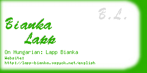 bianka lapp business card